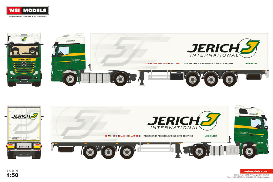 【取っておく】2026年発売予定を組む JERICH MERCEDES-BENZ ACTROS MP5 ビッグあき場所 4X2 ボックス席トレーラ 3軸 トレーラ / WSI 1/50 作り上げる機械類ひな形 工事鉄道車両