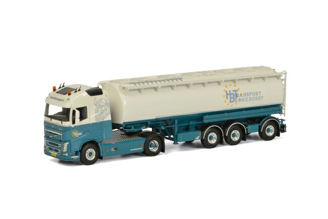 HBT Transport Volvoボルボ FH4 Globetrotter Tanker Powder Welgro 3軸トラック 建設機械模型 工事車両 WSI 1 50 ミニチュア