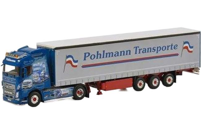 Pohlmann Volvo FH04 Globetrotter XL カーテンサイドセミトレーラー トレーラ / WSI 1/50 作り上げる機械類ひな形 工事鉄道車両
