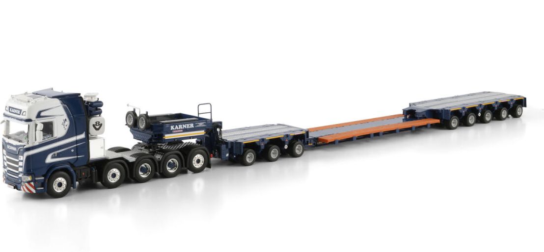 Karner SCANIA S ハイライン CS20H 10×4 SCHEUERLE INTERCOMBI 8軸 トレーラー / WSI 1/50 建設機械模型 工事車両|ラストホビー