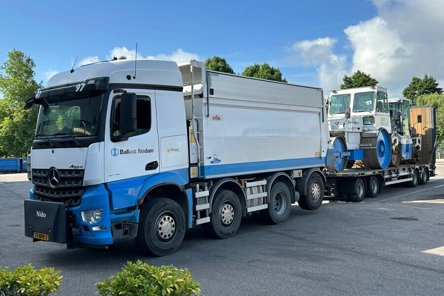 【予約】2026年発売予定 BALLAST NEDAM MERCEDES-BENZ AROCS MP4 2.300MM STREAM SPACE 8x2 タグアクスル ダンプトラック ＆ 低床ドローバートレーラー 8軸 ダンプ / WSI 1/50 建設機械模型 工事車両｜ラストホビー