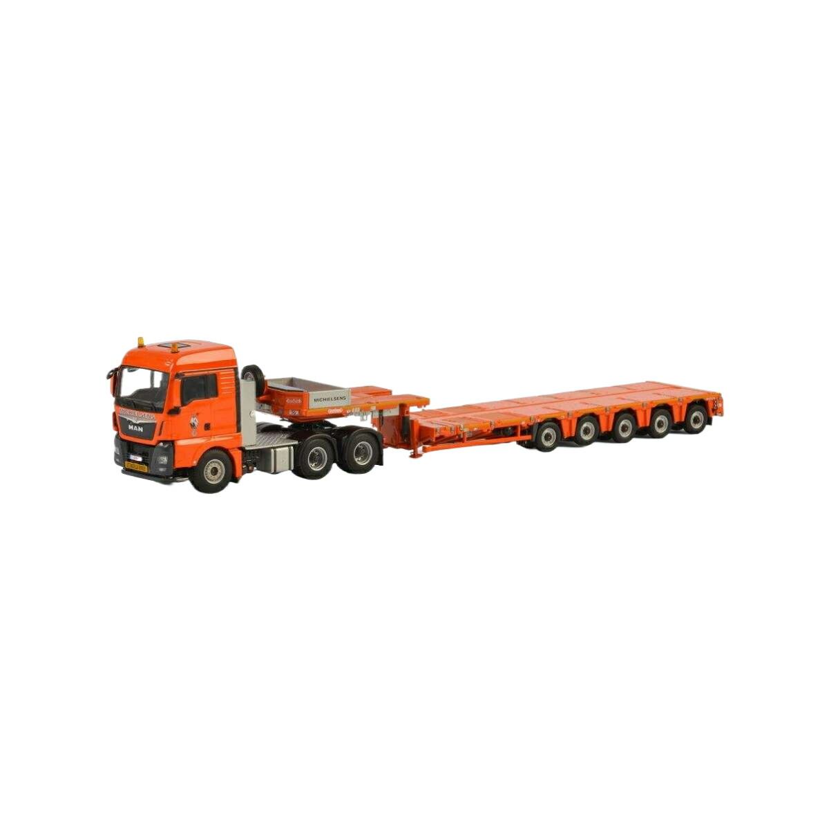 Michielsens MAN TGX XLX 6x4 lowloader MCO PX 5 axle トレーラー / WSI 1/50 建設機械模型 工事車両