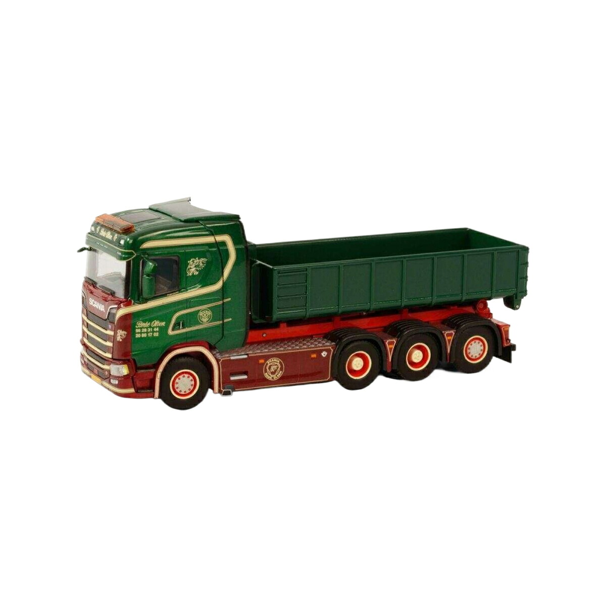 Brdr Olsen Scania S Normal CS20N Hookliftsystem + Hookliftcontainer 15M3 トラック / WSI 1/50 建設機械模型 工事車両