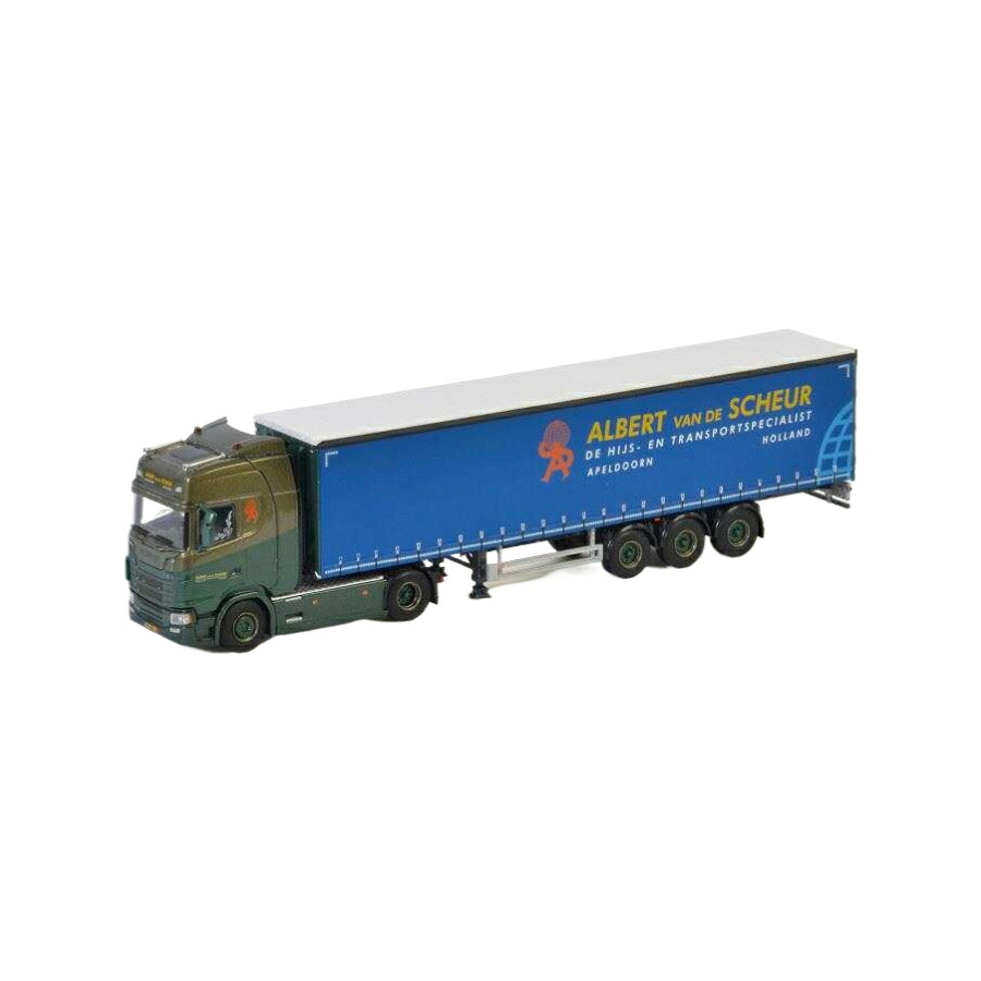 Albert van de Scheur Scania S Highline CS20H Curtainsidetrailer トレーラー / WSI 1/50 建設機械模型 工事車両