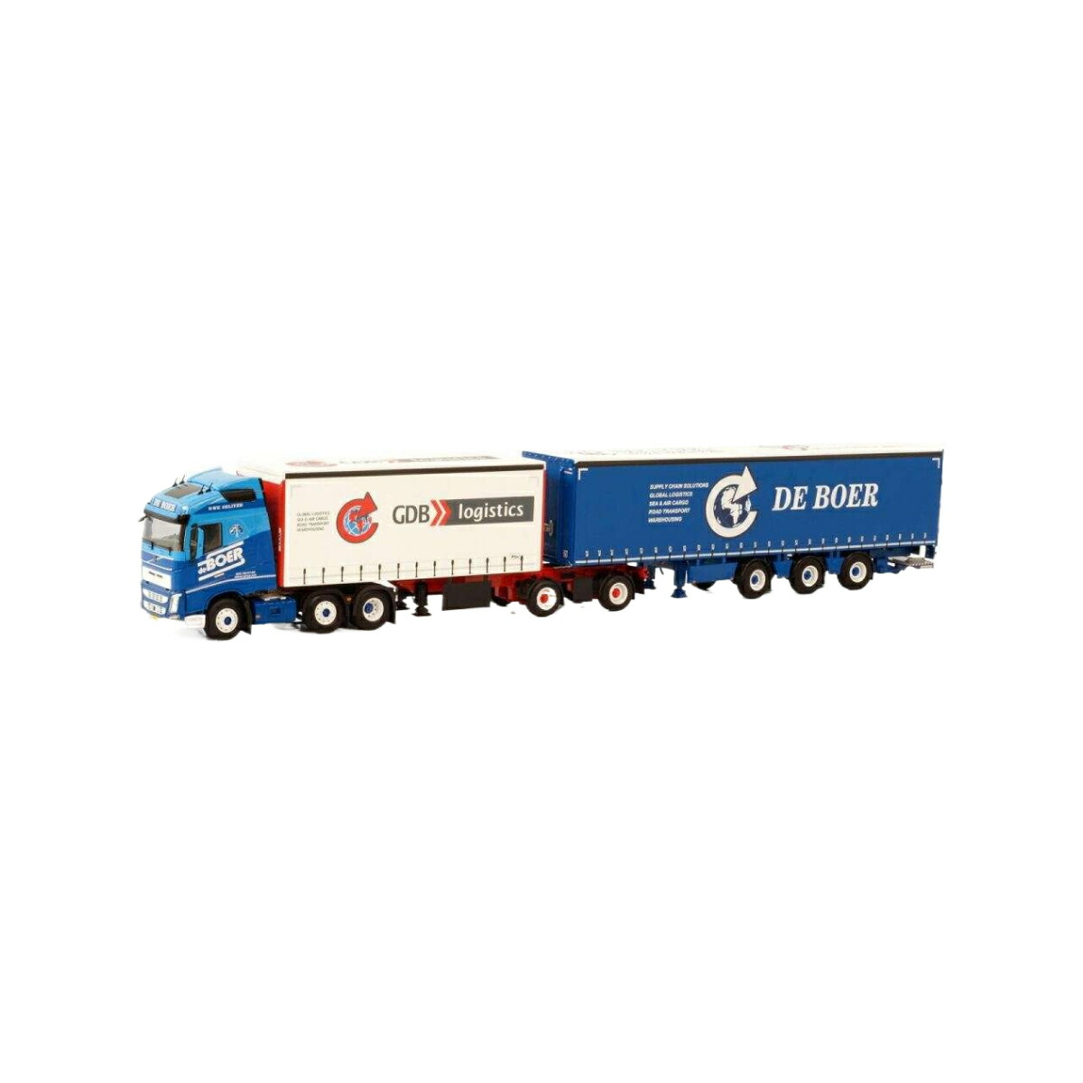 De Boer Transport Volvo FH4 Globetrotter 6x2 TwinSteer LZV Combi  貨物自動車 / WSI 1/50 組み上げる機械類ひな形 工事鉄道車両