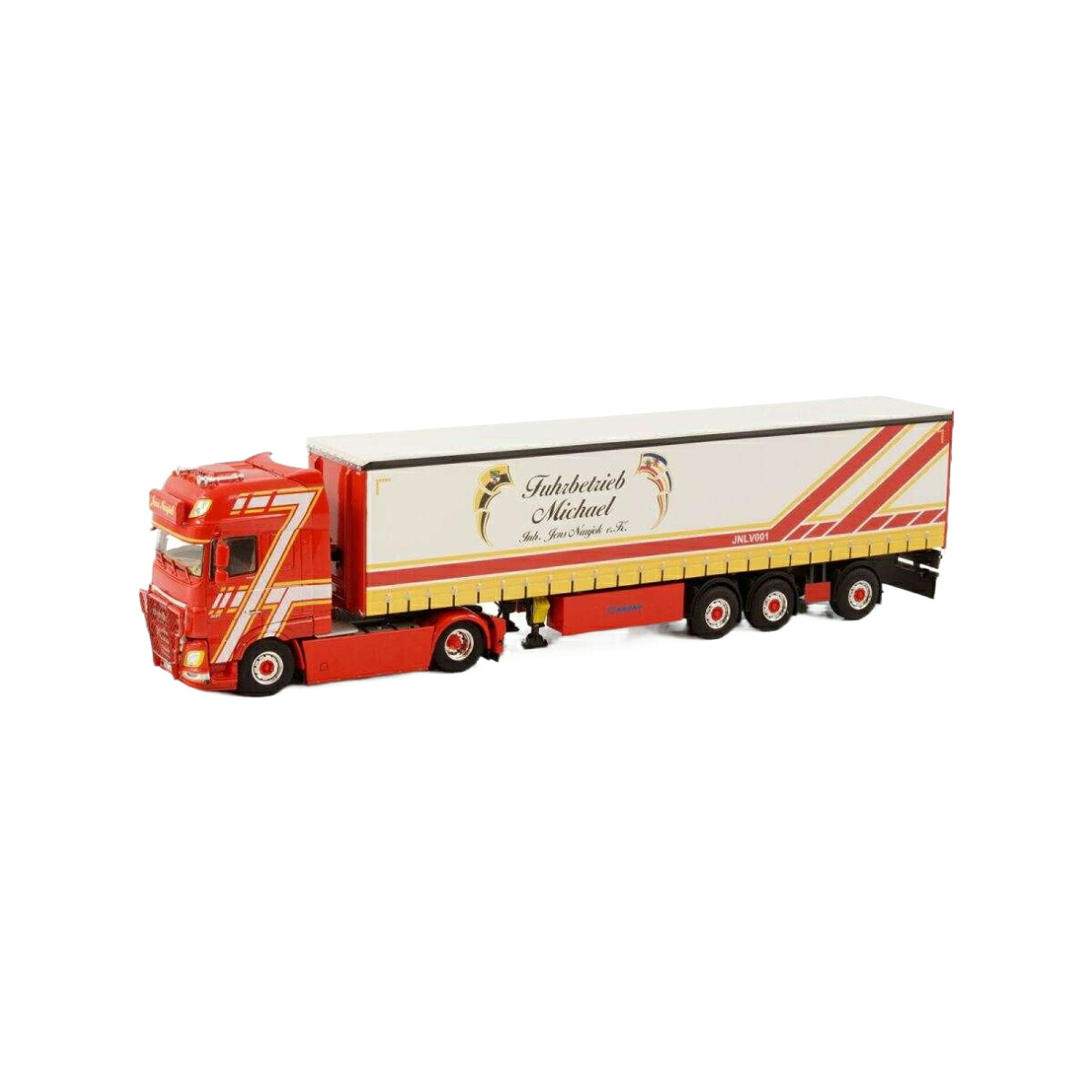 Michael / Naujok DAF XF Super Space Cab MY2017 4x2 curtain semitrailer  トレーラ / WSI 1/50 築き上げる機械類ひな型 工事鉄道車両