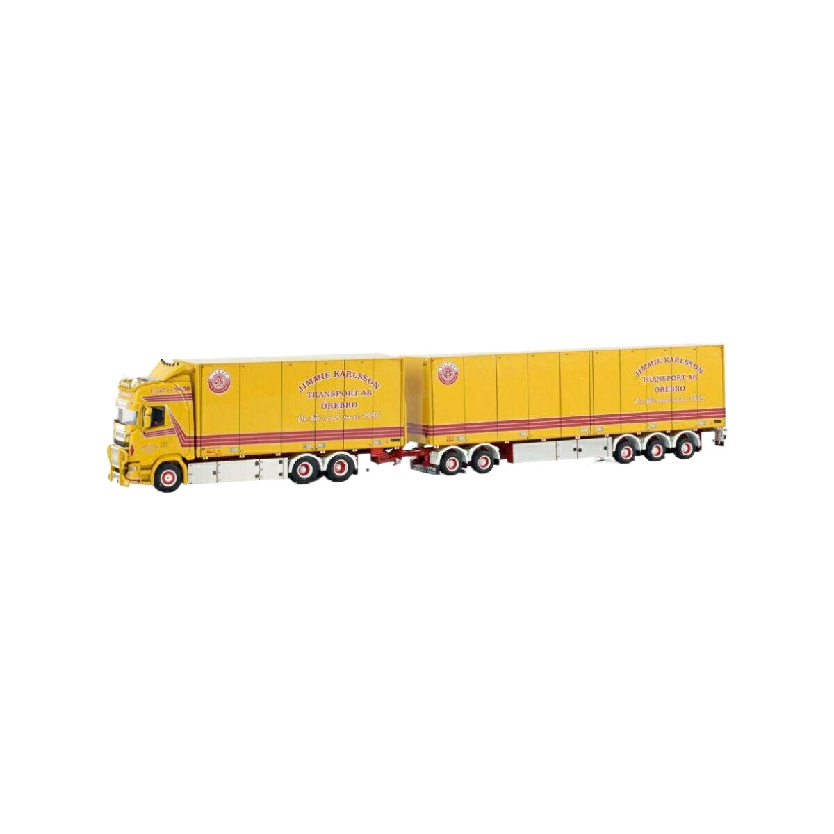 Jimmie Karlsson Scania S Highline 6x2 Tag Axle Box Truck-Trailer  貨物自動車 / WSI 1/50 組み上げる機械類ひな形 工事鉄道車両