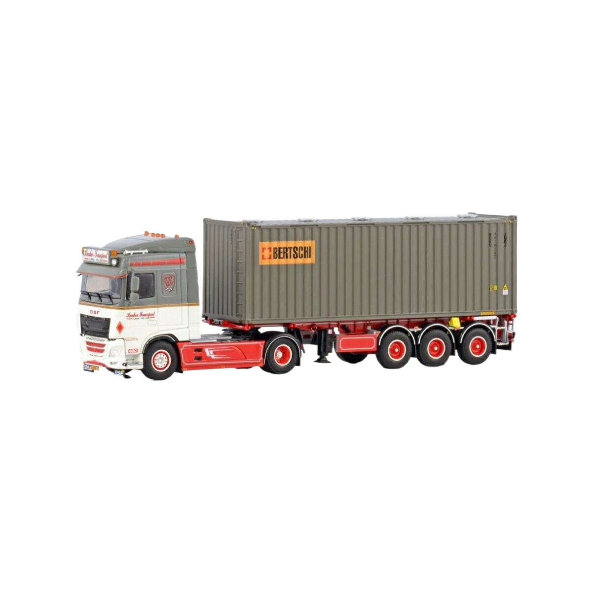 De Kraker DAF XF Space Cab MY2017 4x2 Container Semitrailer 3axle + 30t Bulkcontainer トレーラー / WSI 1/50 建設機械模型 工事車両|ラストホビー