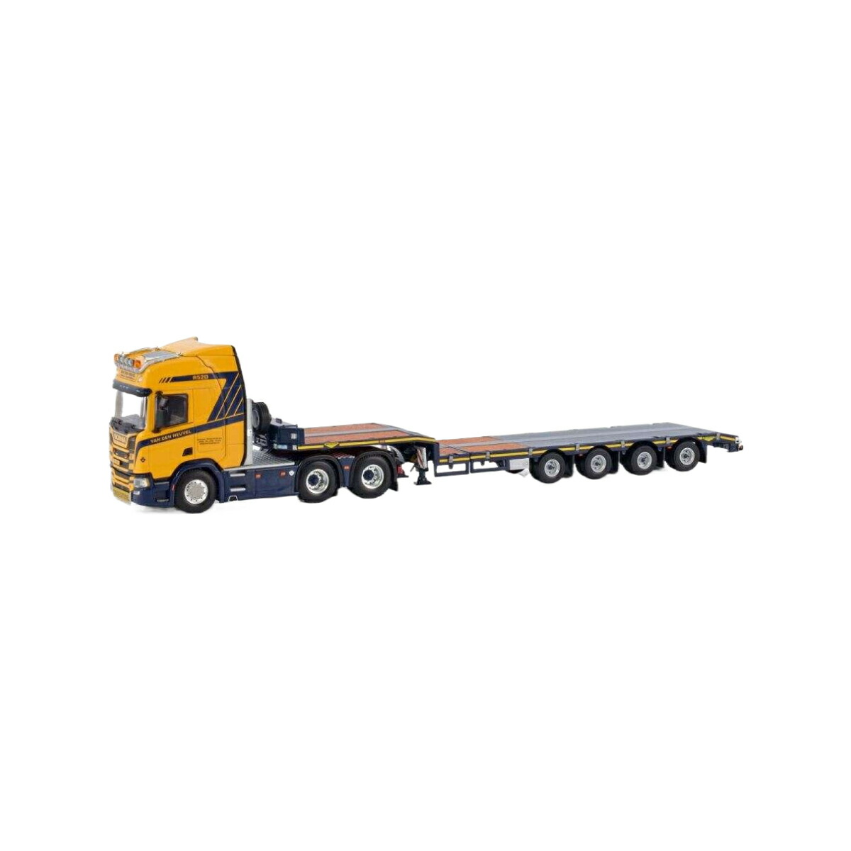 Van den Heuvel Speciaaltransporten B.V. Scania R Highline CR20H low loader トレーラー / WSI 1/50 建設機械模型 工事車両