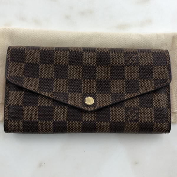 本物 ルイヴィトン LOUIS VUITTON LV ポルトフォイユサラ ダミエ エベヌ 長財布 ロングウォレット ブラウン N60114 財布 ウォレット 中古 LOUIS VUITTON - 本物 ルイヴィトン LOUIS VUITTON LV ポルトフォイユ