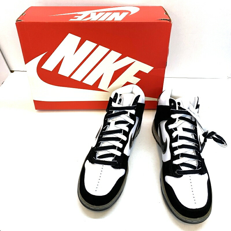 【中古】 SLAM JAM x NIKE DUNK HIGH WHITE/CLEAR BLACK スラムジャム × ナイキ ダンク ハイ ホワイト/クリアブラック 25.5cm メンズ スニーカー DA1639-101 03w06282 【入間店】画像