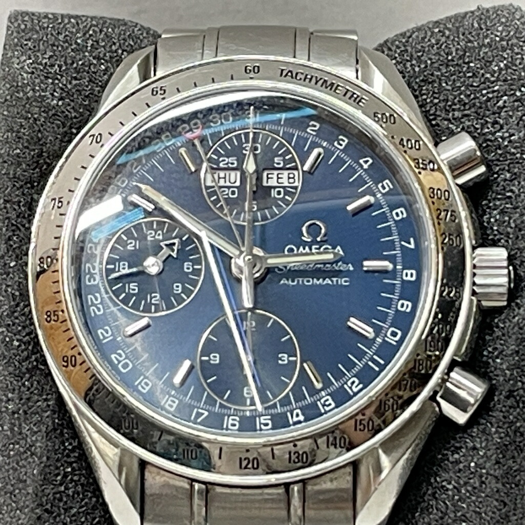 【中古】 オメガ OMEGA スピードマスター デイデイト SS クロノグラフ 自動巻き 箱、2022年3月OH済証明あり 腕時計 ステンレススチール 3523.80 01w-3445 動作確認済 【結城店】