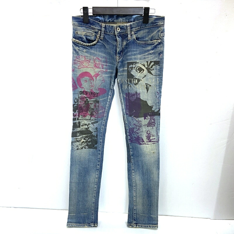 【中古】 Hysteric Glamour DESTROY ALL MONSTERS プリントデニムパンツ ヒステリックグラマー サイズXS メンズ ボトムス 03w13525 【入間店】 11,011円