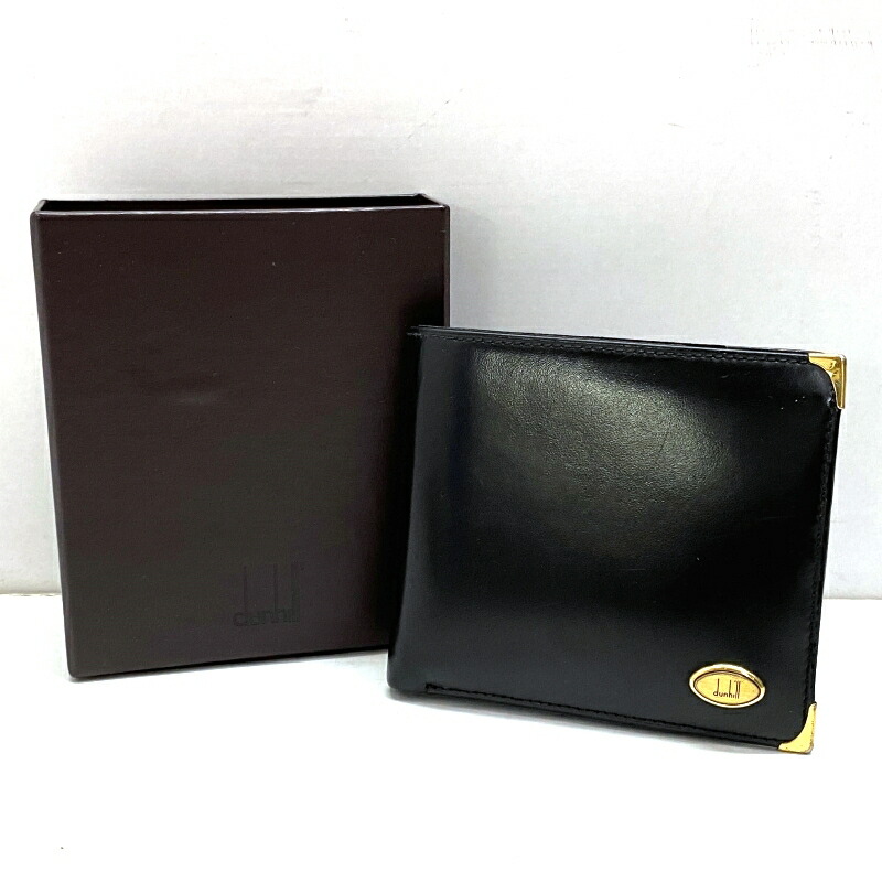 楽天市場】ダンヒル dunhill 財布 ブラックxゴールド レザーx