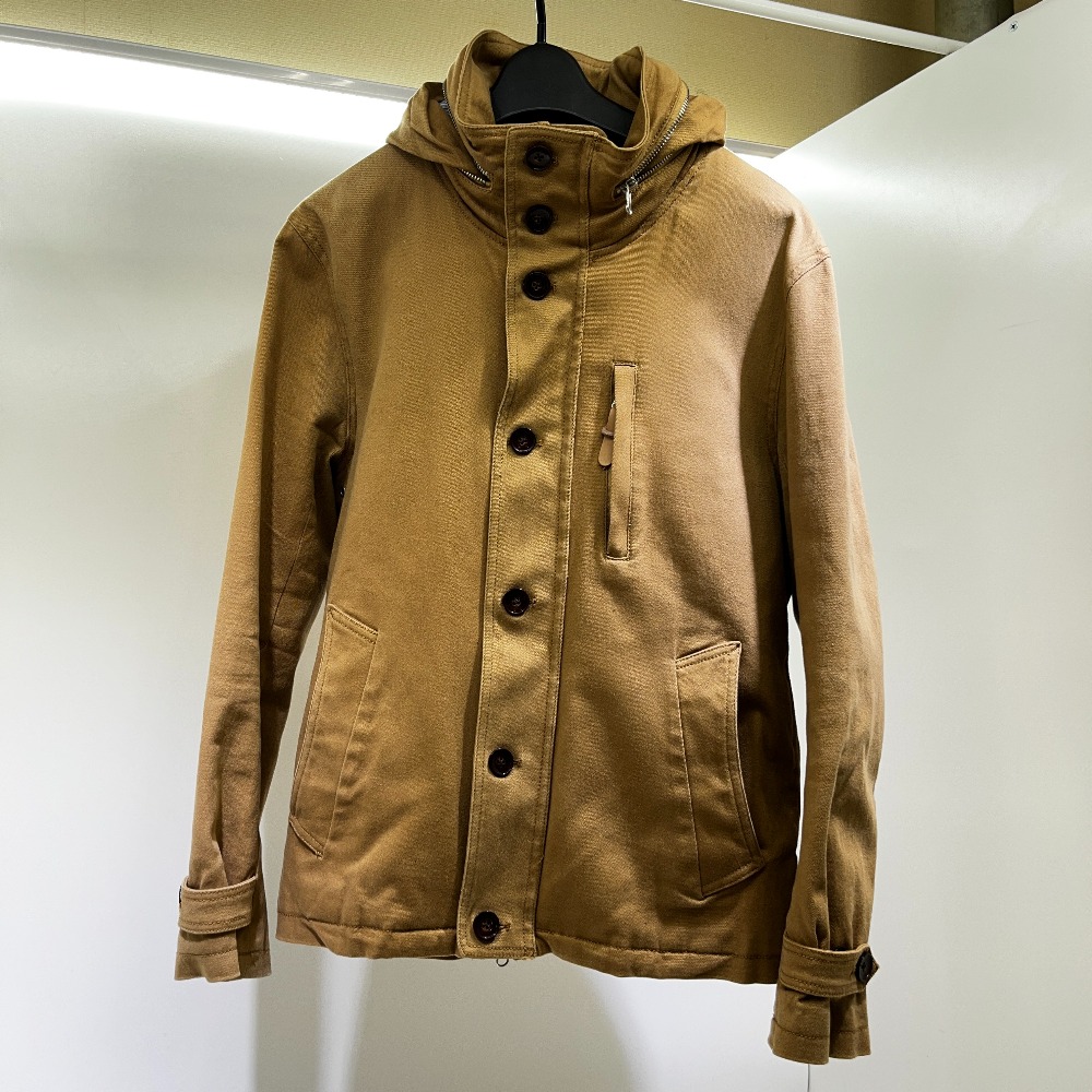 【中古】 ブラウン Mitsumine コート Mサイズ M-014-AW15 綿100％ 引手部本革 アウター 06w8779 【三郷店】