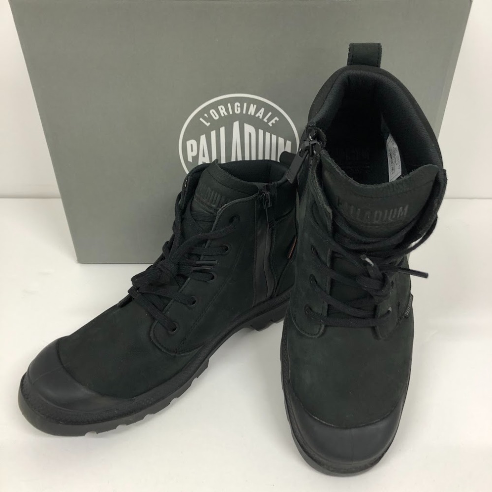 【中古】 PALLADIUM  パラディウム PAMPA HI OG CVS ZIP/パンパ ご機嫌 オーガニックキャンバス ジップ レザージップ 雨合羽 ご機嫌撥ね除ける 27.5糎  08w7704  【水戸店】 靴-メンズ靴-ブーツ