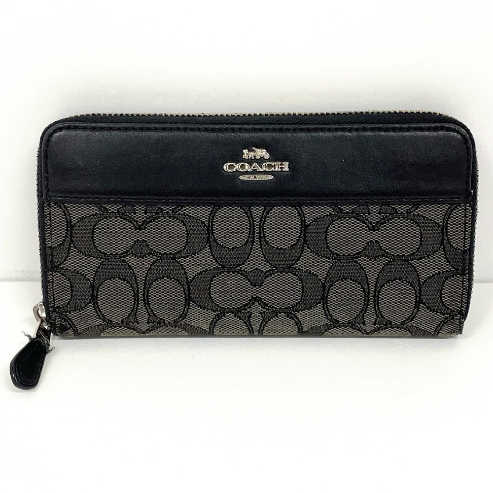 【中古】 コーチ COACH 財布 レディース 長財布 ラウンドファスナー シグネチャー 08w7901 【水戸店】