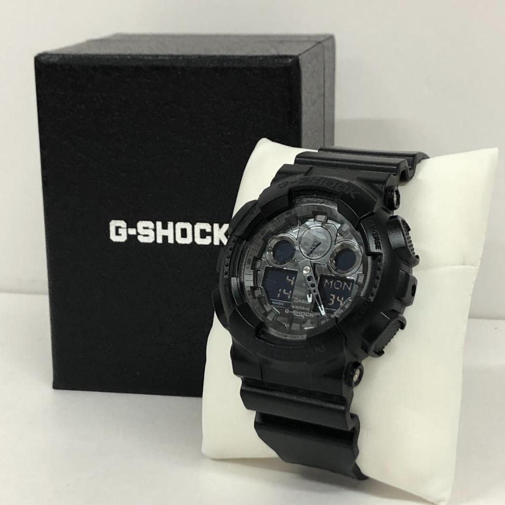 【中古】 カシオ CASIO  G-SHOCK ジーショック GA-100CF-1AJF ブラック カモフラージュ 20気圧防水 樹脂バンド  腕時計  08w8321  【水戸店】