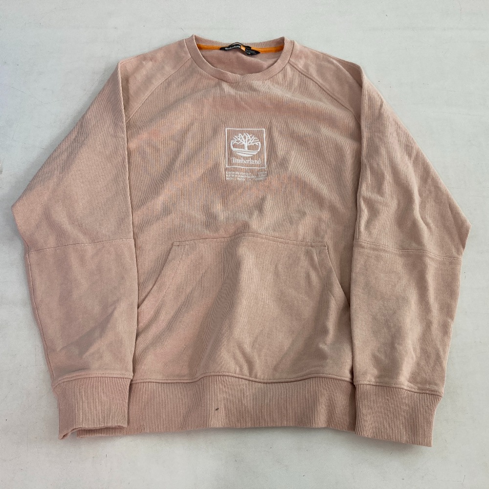 【中古】 ティンバーランド Timberland ポケット付き スウェット トレーナー ピンク サイズL バングラディシュ製 メンズ スウェット コットン TB0A2D3J 02w14190 【牛久店】