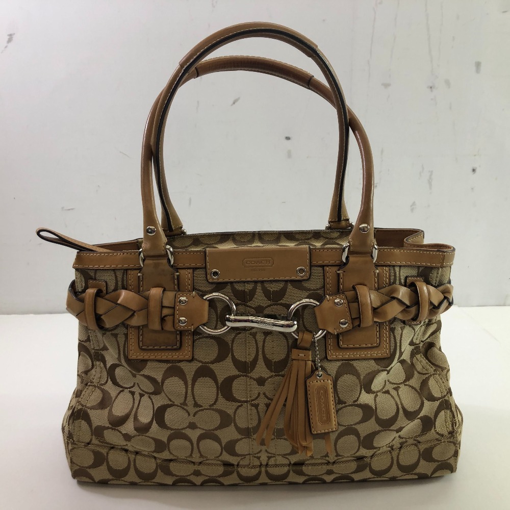 楽天市場】【バッグ】COACH コーチ シグネチャー ストライプ ドロー