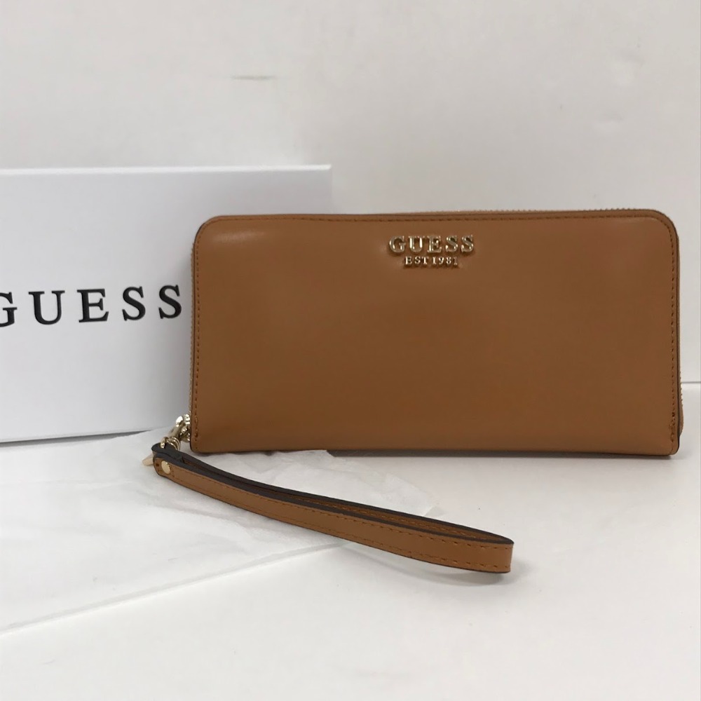 【中古】 ゲス Guess ラウンドファスナー ウォレット VC850046 COGNAC LAUREL SLG 長財布 08w8931 【水戸店】