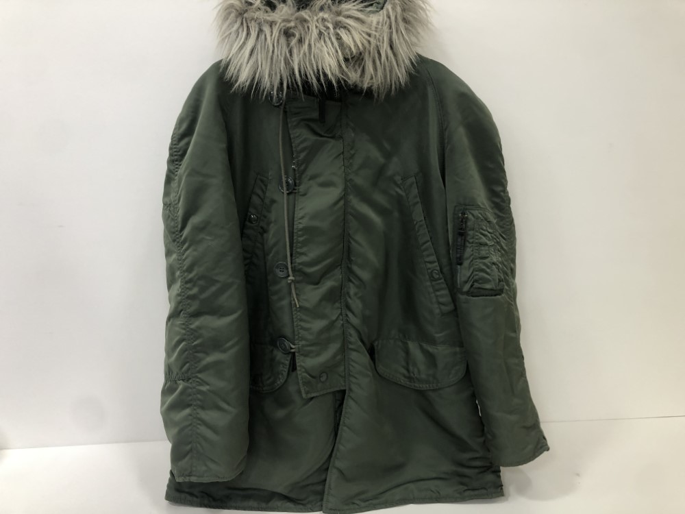 【中古】 ALPHA アルファ インダストリーズ EXTREME COLD WEATHER TYPE N-3B(N) 1615-573-8335 フライトジャケット カーキ メンズS ミリタリージャケット 07w26363 【大和店】｜トレーダー　店 10,193円