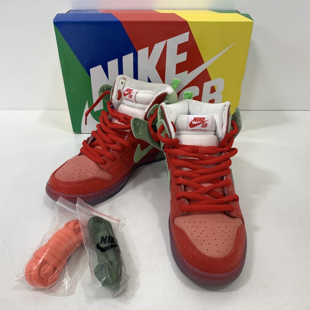 07w8182★ NIKE SB DUNK HIGH PRO “STRAWBERRY COUGH” ナイキ エスビー ダンクハイ ストロベリーコフ メンズ 27cm CW7093-600【中古品】