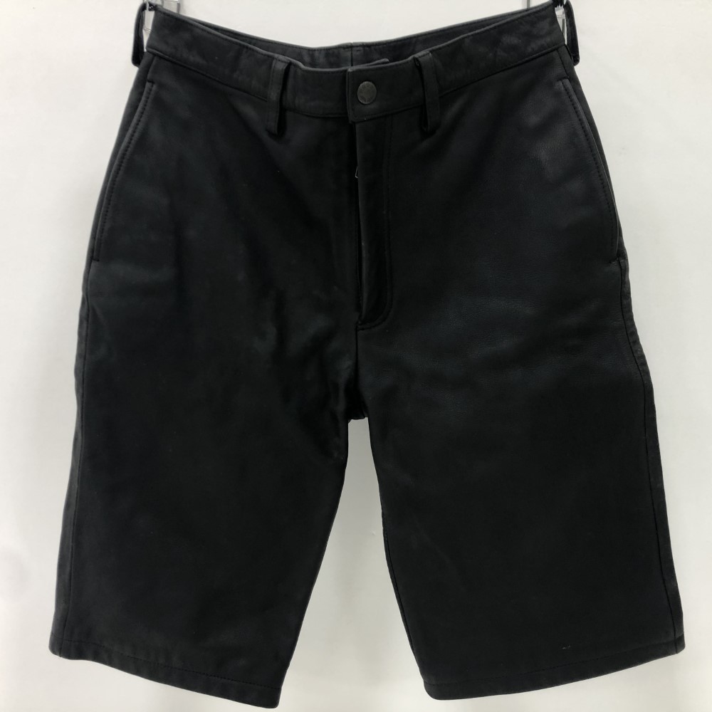 【中古】 HOUSTON LEATHER MIDIUM 8033N C-ST-4516 メンズM Black ハーフパンツ 牛革 ショートパンツ 07w60253 【大和店】
