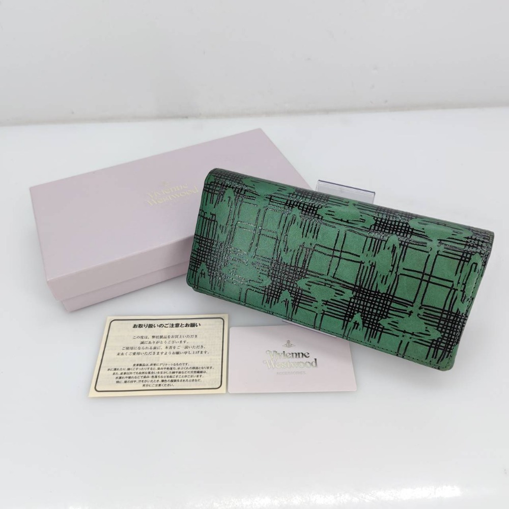 【中古】 ヴィヴィアンウエストウッド Vivienne Westwood ロングウォレット グリーン レディース 長財布 VWK743 05w13292 【館林店】