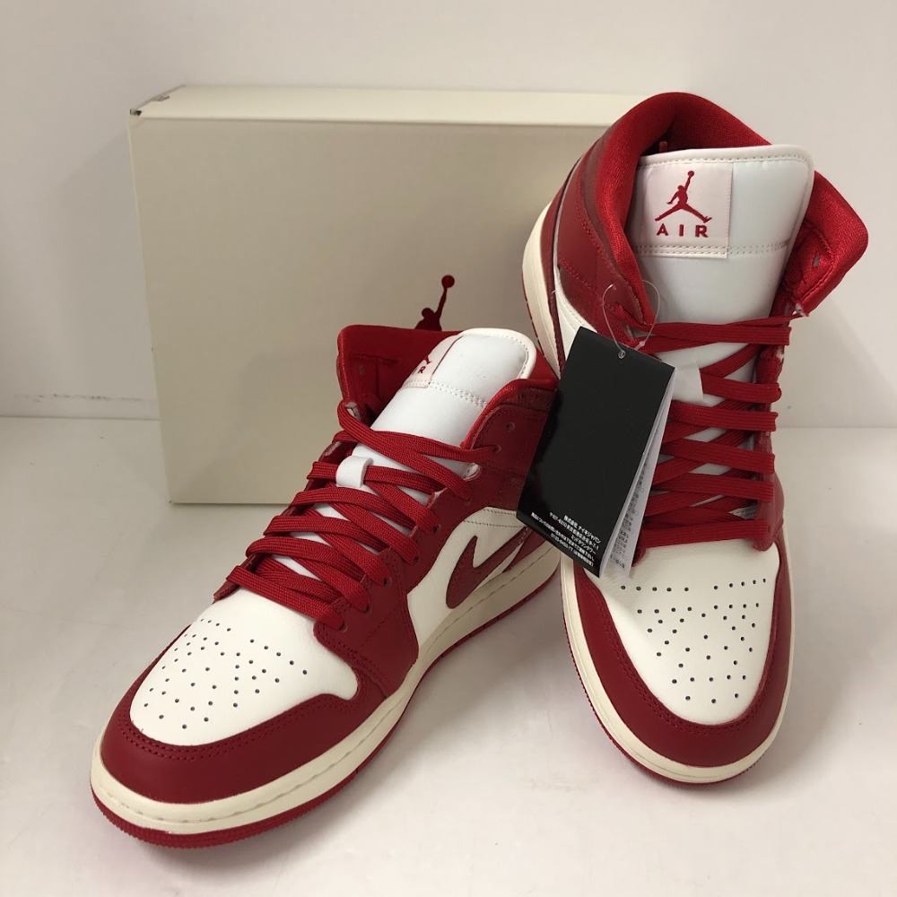 【中古】 ナイキ NIKE  ナイキ ウィメンズ エア湖 ジョーダン 1 ミッド クラックド メタリック 赤いこと HJ9337-106 27.5糎  スニーカー  08w11657  【水戸店】