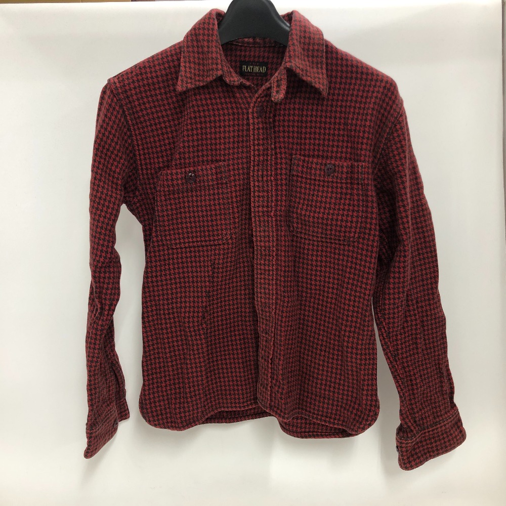 【中古】 ザフラットヘッド THE FLAT HEAD ネルシャツ チェック柄 レッド 日本製 メンズ サイズ不明 長袖シャツ コットン 02w17674 【牛久店】