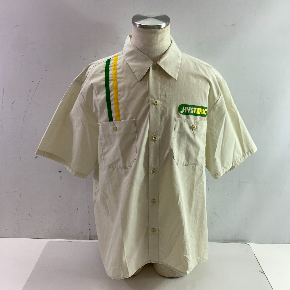 04w4838▽※【中古】HYSTERIC GLAMOUR ヒステリックグラマー 02251AH05 シャツ HYSTERIC WAY エンジニアシャツ メンズ Lサイズ ホワイト【八王子店】