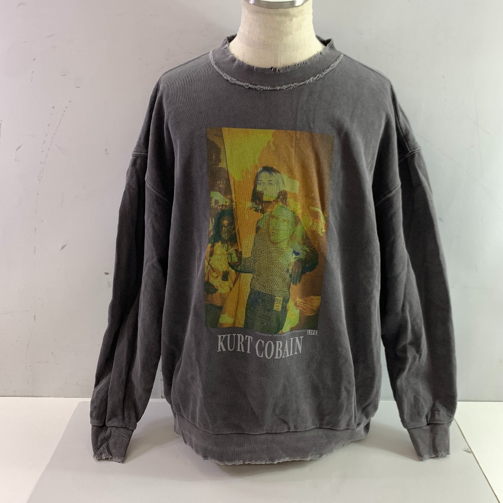 04w4839▽※【中古】SCREEN STARS スクリーンスターズ kurt cobain カートコバーン スウェット トレーナー 長袖 グレー Lサイズ ユニセックス【八王子店】