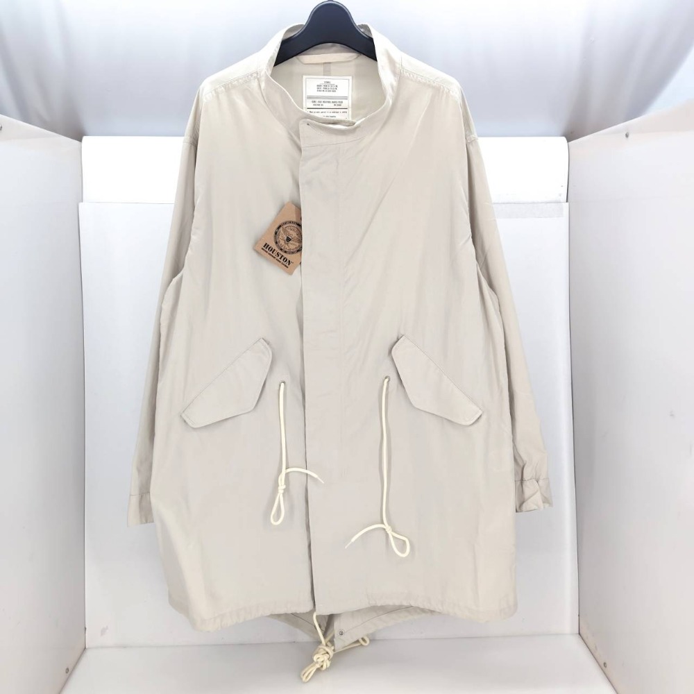 【中古】 ヒューストン HOUSTON ミリタリーコート フィッシュテール ベージュ サイズXS 中国製 レディース コットン 05w15072 【館林店】｜トレーダー　店