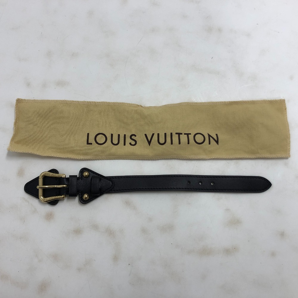 Louis Vuitton レザーバングル ブラック ルイヴィトン95cm ブラック メンズ レザー ベルト M9150 LOUIS