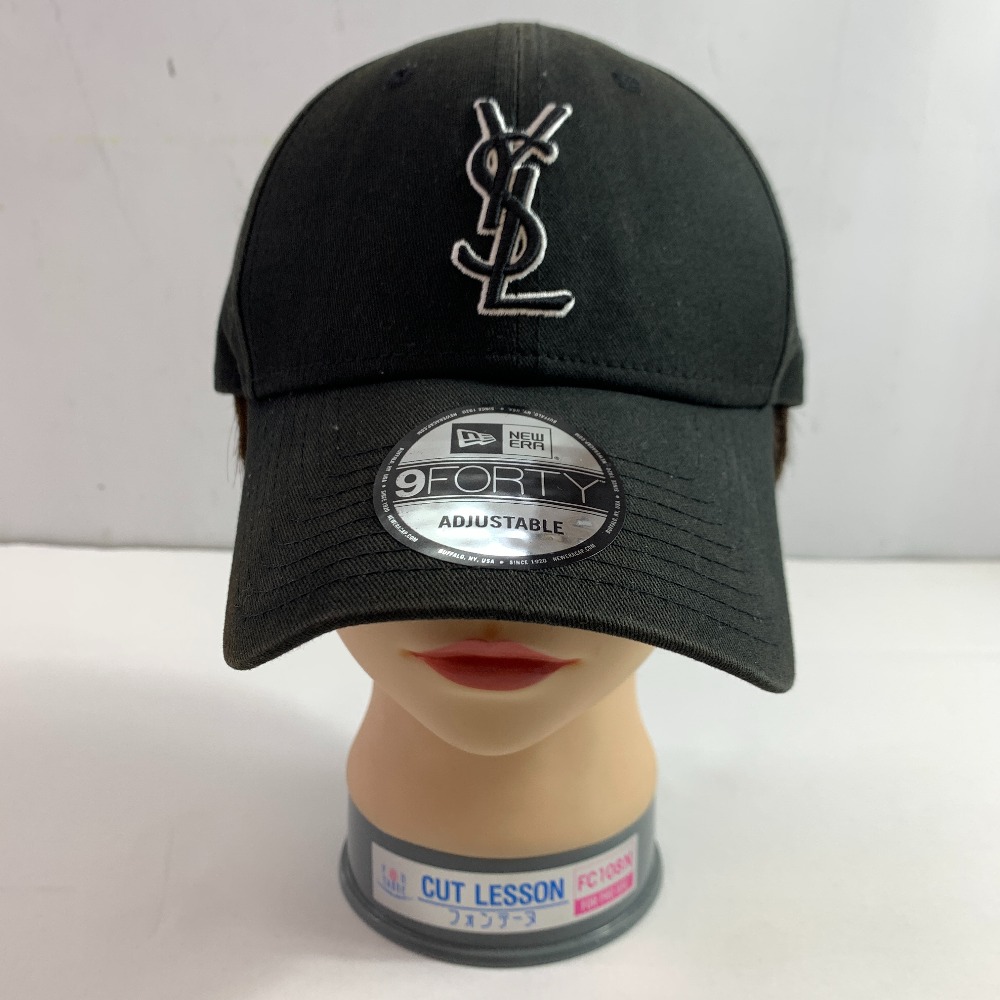 SAINT LAURENT YSL モノグラム キャップ ブラック ニューエラ YSL モノグラム キャップ NEW ERA サンローラン