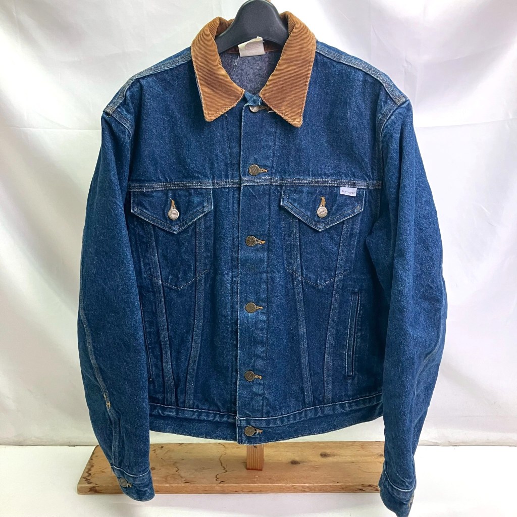 90s USA製 carhartt デニムジャケット トラッカージャケット L p7182-1.jpg