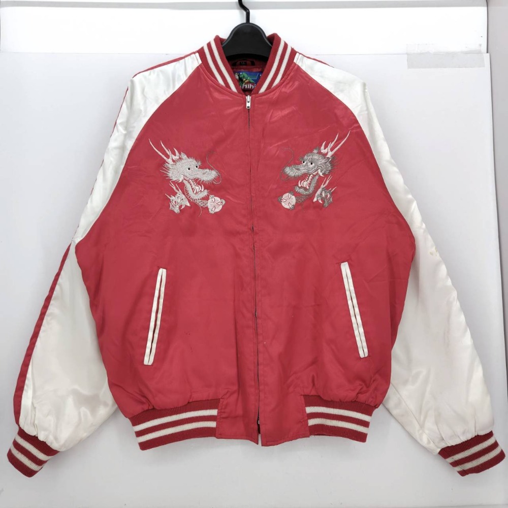 楽天市場】(hoshihime/星姫)スカジャン(白龍)サテン(白×白) 和柄 総