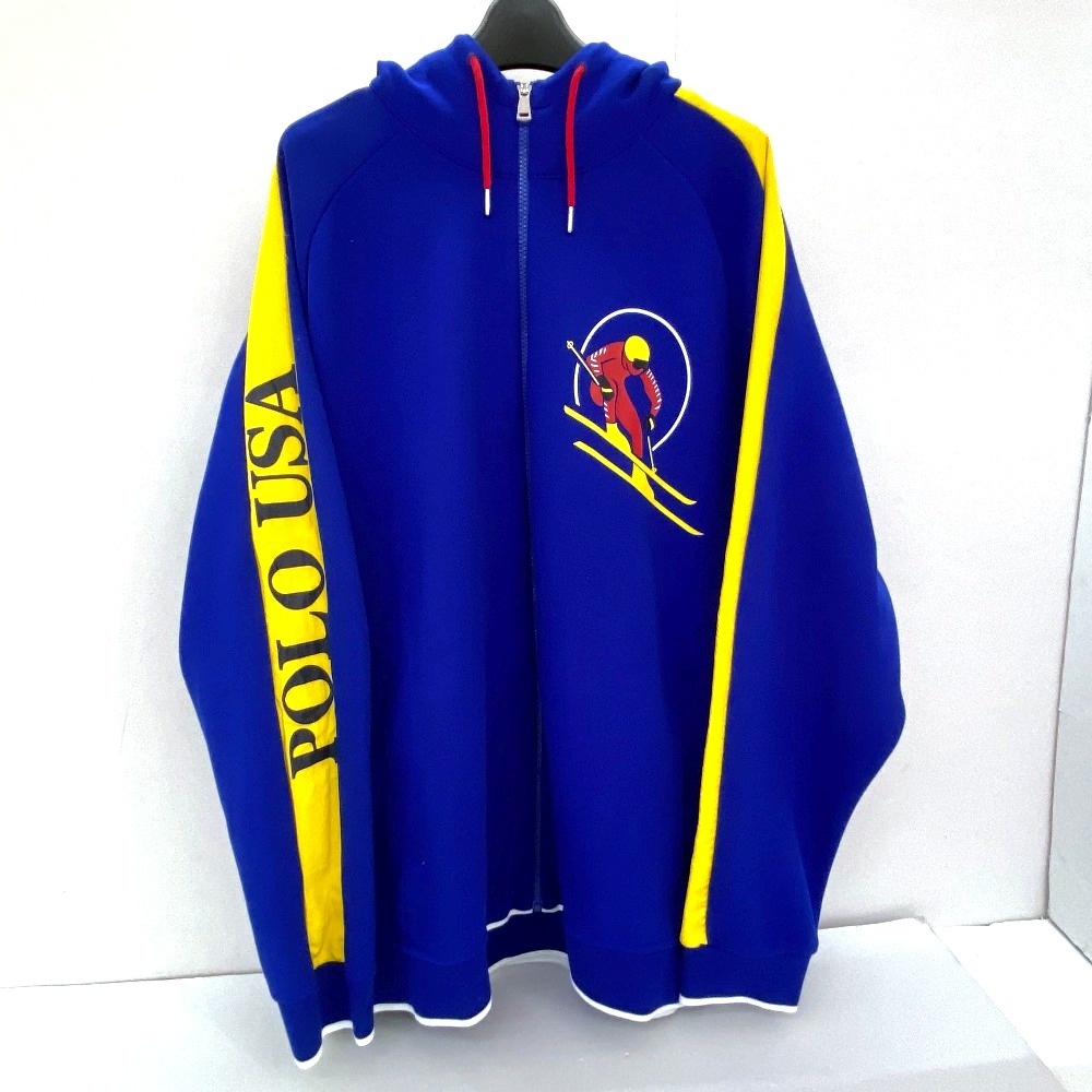 【中古】 Polo Ralph Lauren ポロ ラルフローレン Downhill Skier Collecction Sweat Hoodie スウェットフーディ 青 ブルー サイズXXL メンズ アメカジ トップス パーカー 03w22762 【入間店】