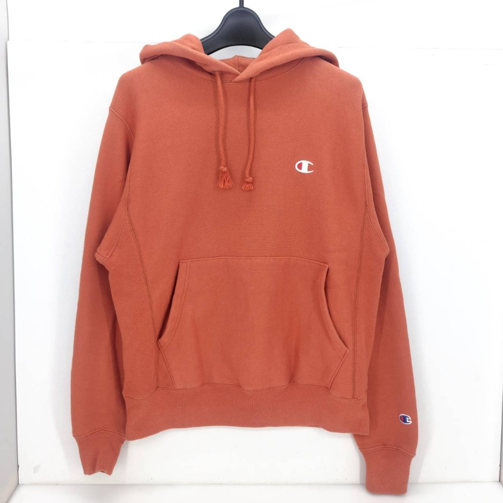 【中古】 チャンピオン Champion リバースウィーブ Reverse Weave プルオーバーパーカー オレンジ サイズS メンズ パーカー コットン 05w16730 【館林店】