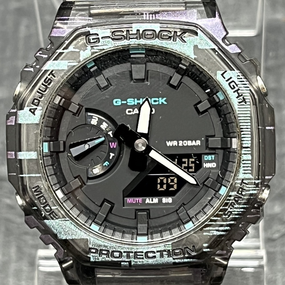 【中古】 カシオ CASIO 日本製クオーツ G-SHOCK Gショック ANALOG-DIGITAL 2100 SERIES ブラック+クリア系 GA-2100NN-1AJF 腕時計 06w15757 【三郷店】