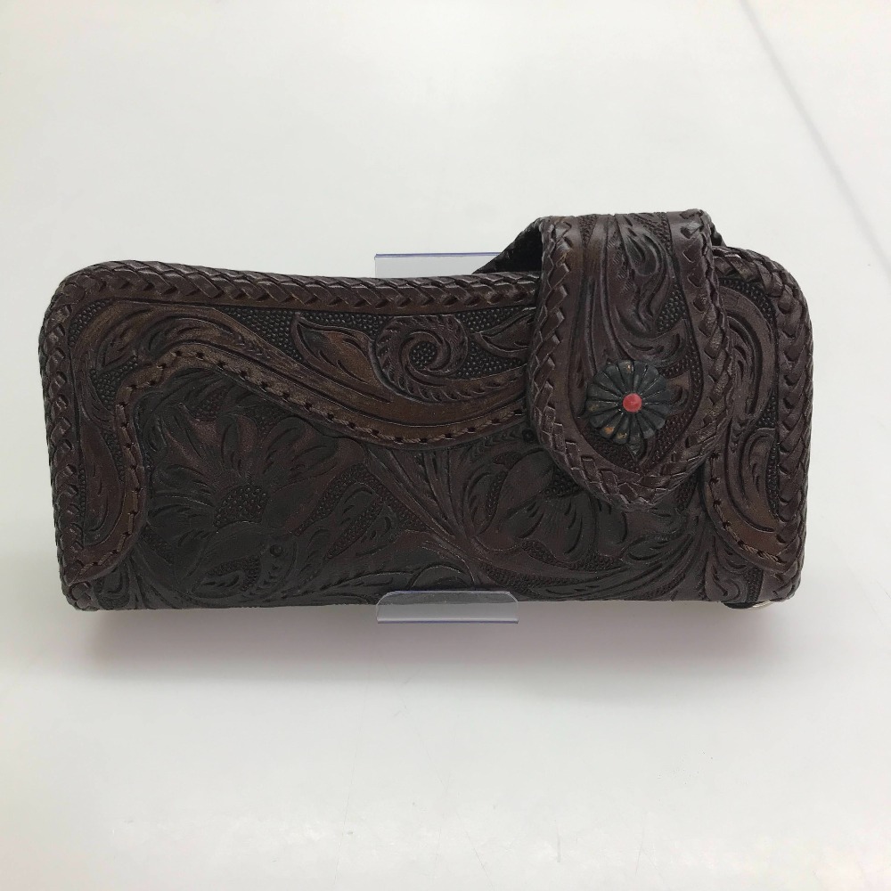【中古】 カービングウォレット レザーウォレット ロングウォレット ブラウン メンズ 長財布 05w16334 【館林店】