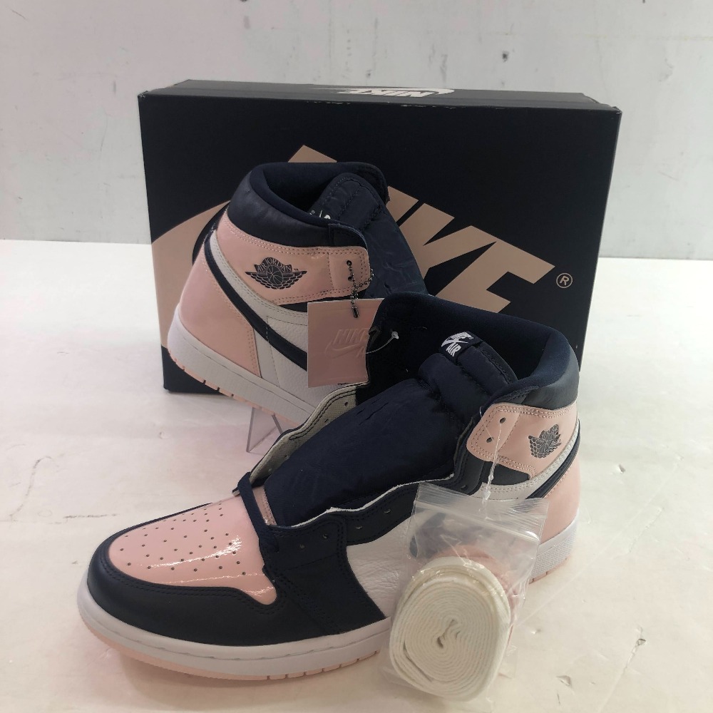 04w5484&infin;※【中古】 NIKE WMNS AIR JORDAN 1 RETRO HIGH OG ナイキ ウィメンズ エアジョーダン 1 レトロ ハイ OG DD9335-641 アトモスフィア/オブシディアン/ホワイト 29cm スニーカー 【八王子店】｜トレーダー　店