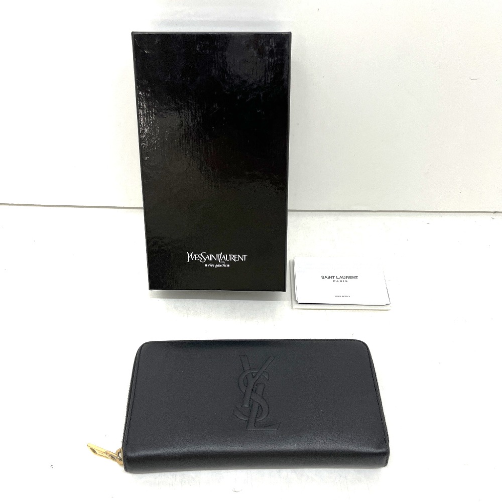 【中古】 イヴ・サンローラン YVES SAINT LAURENT  ジッピーウォレット 黒 114018000 箱有  長紙入れ  06w15804  【三郷店】