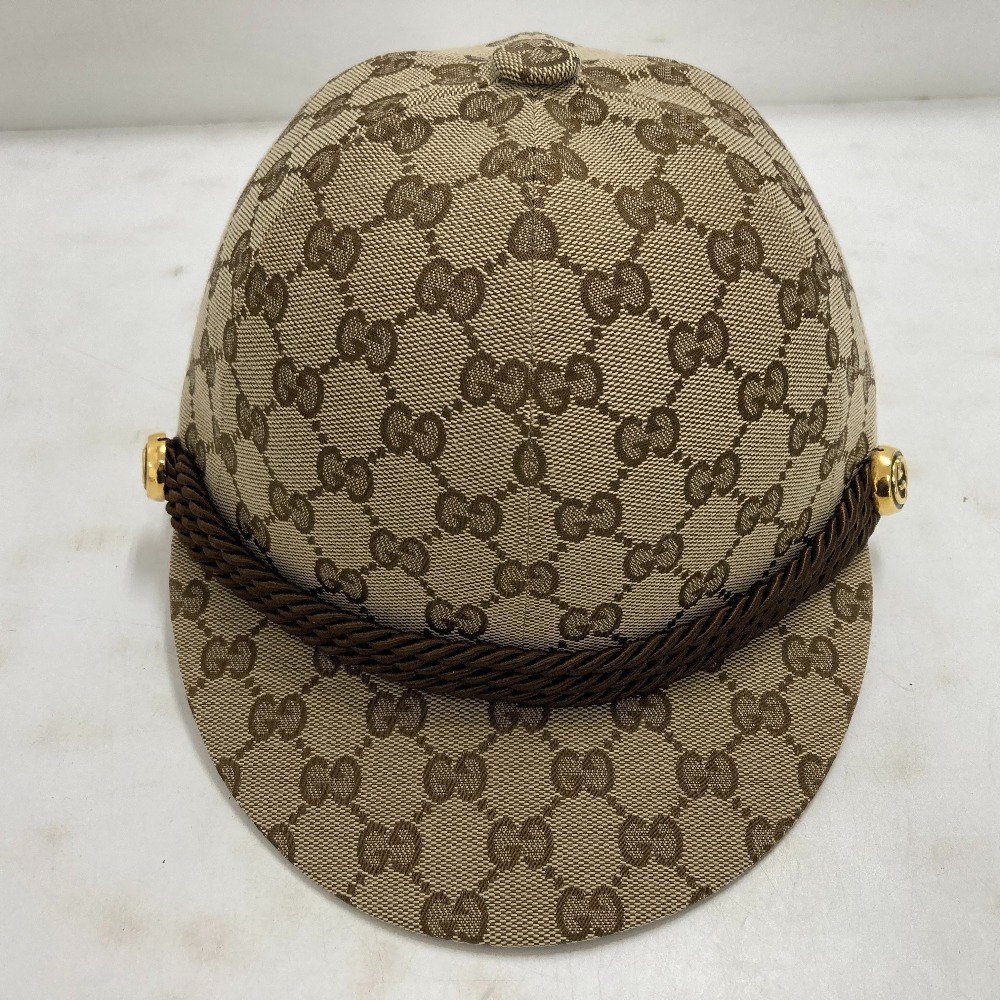 【中古】 グッチ GUCCI モノグラム リボン キャップ ブラウン サイズS イタリア製 キャップ 678544 3HAE 02w21015 【牛久店】