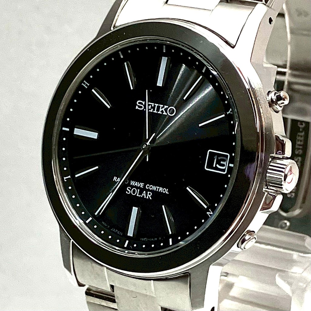 楽天市場】【ウォッチ】SEIKO セイコー ソーラー デイト SS 黒文字盤