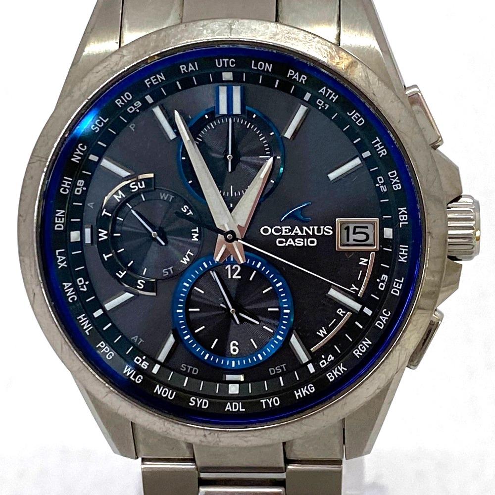 【中古】 CASIO カシオ OCEANUS オシアナス シルバー/ブルー メンズ 腕時計 OCW-T2600 03w22865 【入間店】