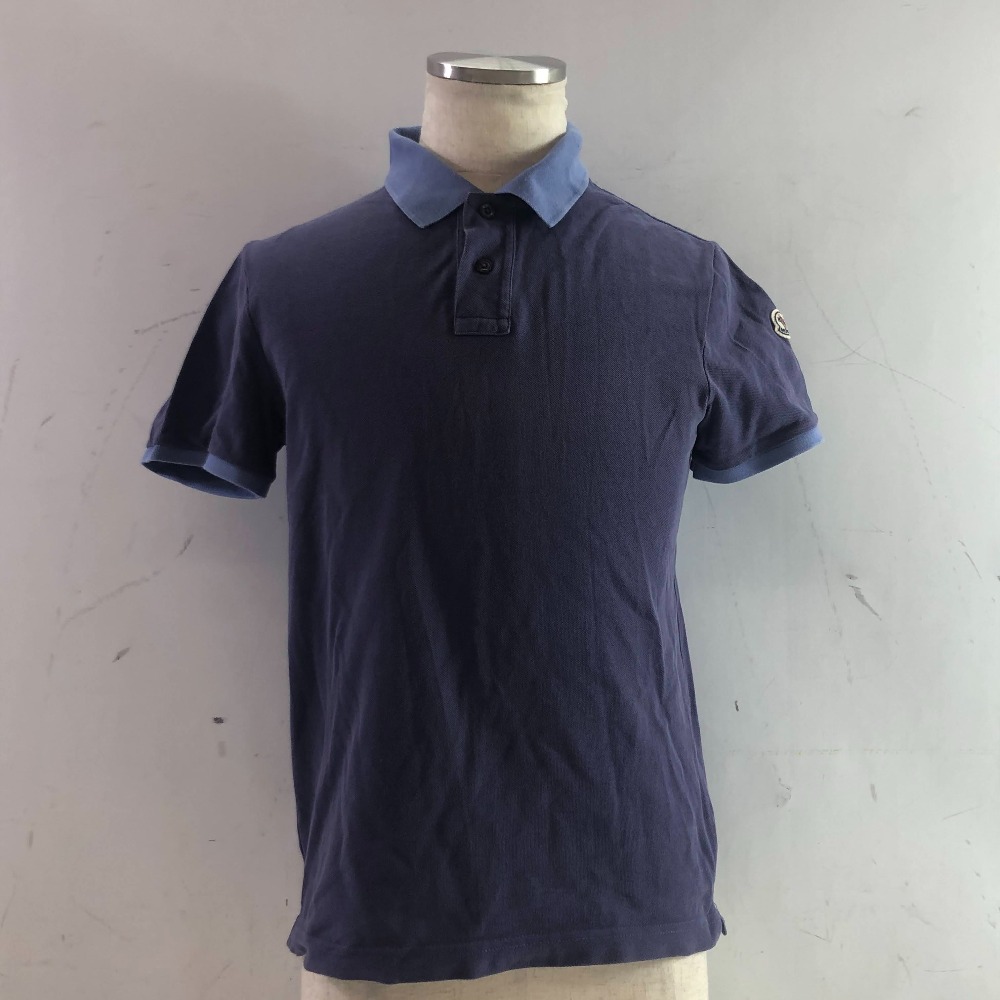 04w5604&infin;※【中古】 MONCLER モンクレール ポロシャツ MAGLIA POLO MANICA CORTA B10918309850 84556 ネイビー サイズS コットン 【八王子店】｜トレーダー　店