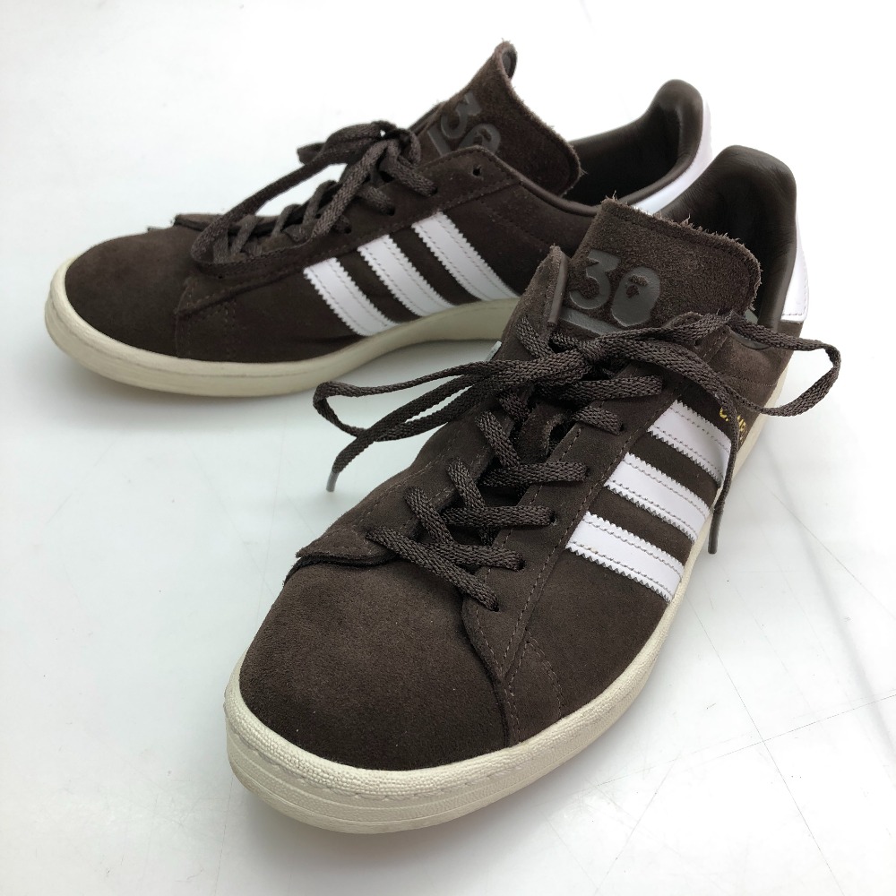 【中古】 アディダス adidas A BATHING APE &times; adidas Campus 80s ブラウン 28.0cm US10 ベトナム製 メンズ スニーカー IF3379 05w17323 【館林店】｜トレーダー　店