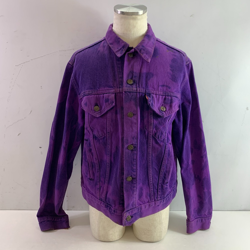 04w5715▽※【中古】 Levi's リーバイス BROKE CITY GOLD ブロークシティゴールド 着物リメイクジャケット デニムジャケット パープル【八王子店】|トレーダー 店